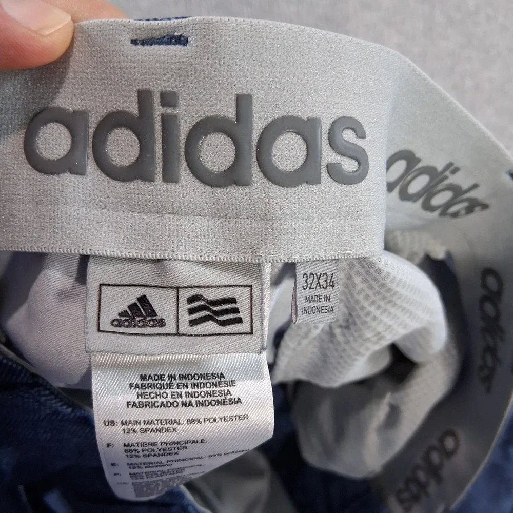 Adidas Golf Pants Men 32x34 Blue Performance Stretch Textured Activewear